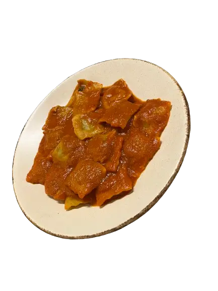 Ravioles de espinaca al pomodoro