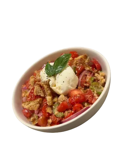 Ensalada de tomate con burrata